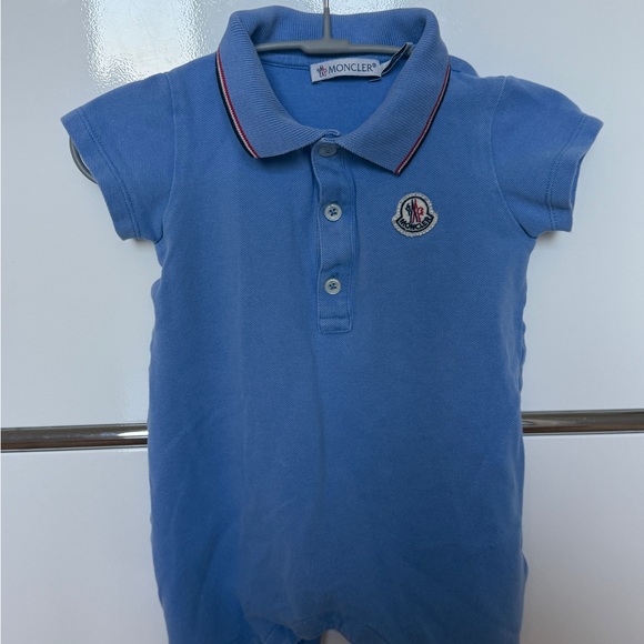 Moncler Kids Blue Polo Romper 9-12 months - Picture 1 of 12